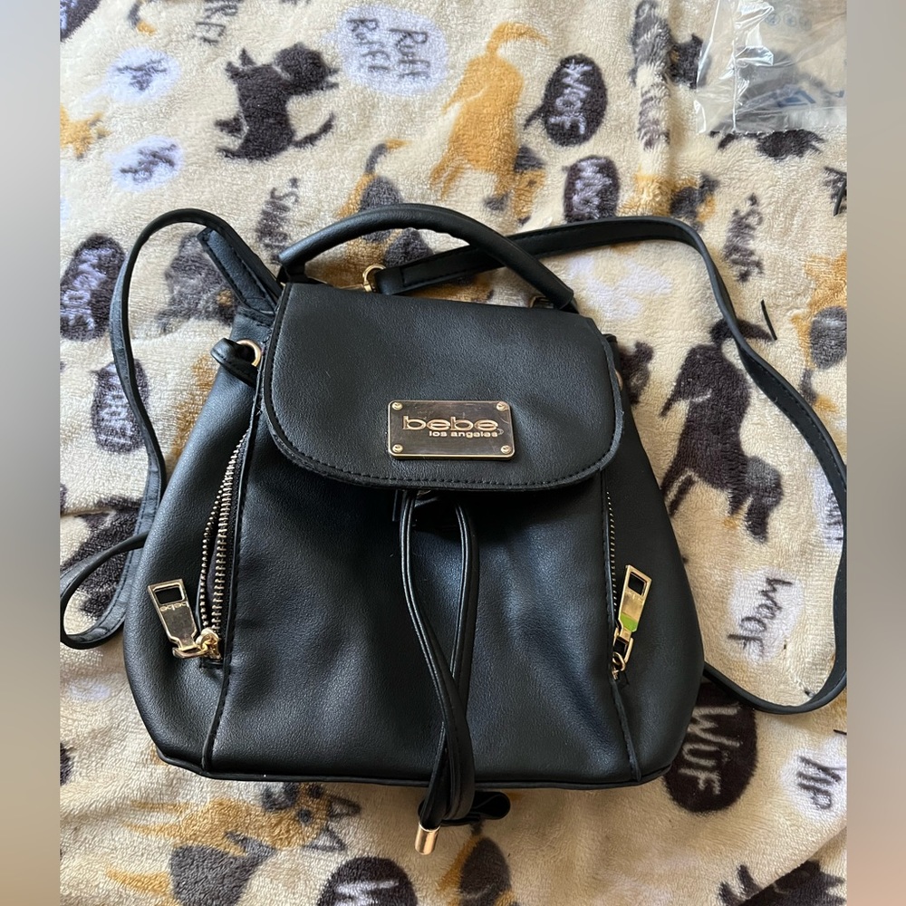 Bebe Euc Black Mini Backpack - image 1